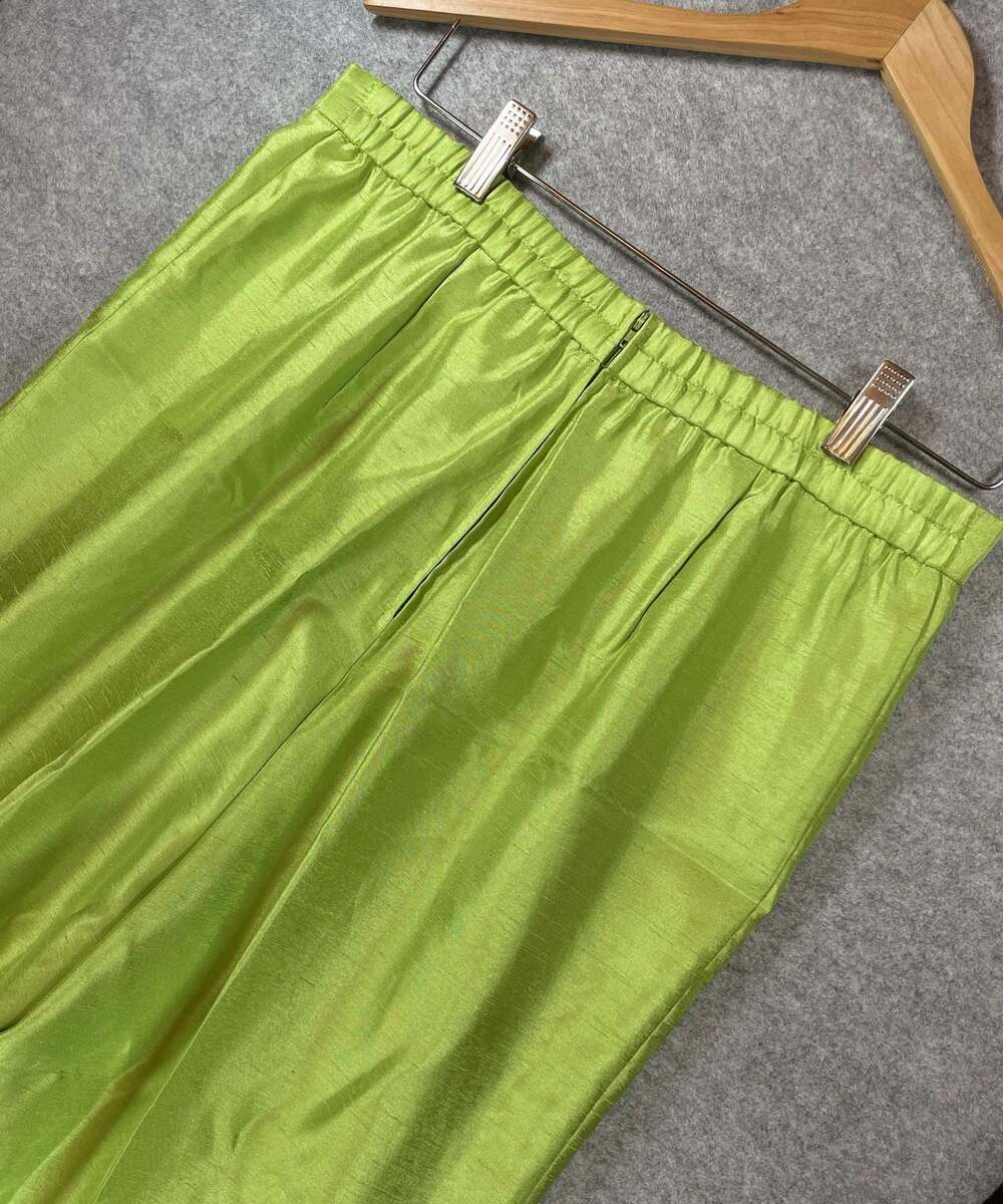 Vintage Lime Green Pleated Trousers Size 14